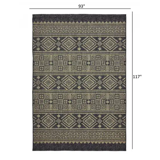 Black Geometric Indoor Outdoor Area Rug Photo 5