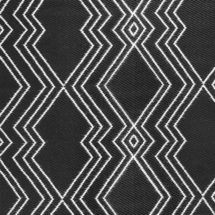 Black Geometric Machine Braided Distressed Area Rug With UV Protection Photo 6