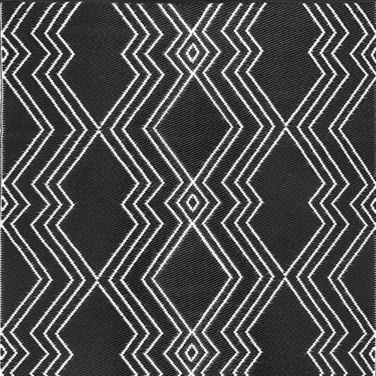 Black Geometric Machine Braided Distressed Area Rug With UV Protection Photo 9