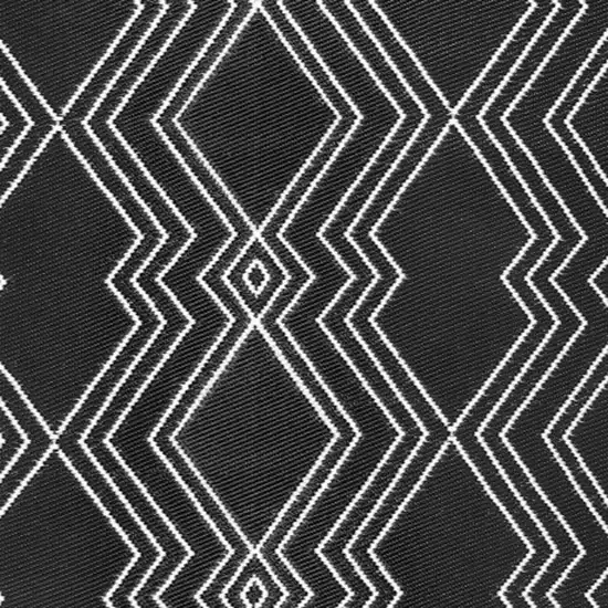 Black Geometric Machine Braided Distressed Area Rug With UV Protection Photo 7