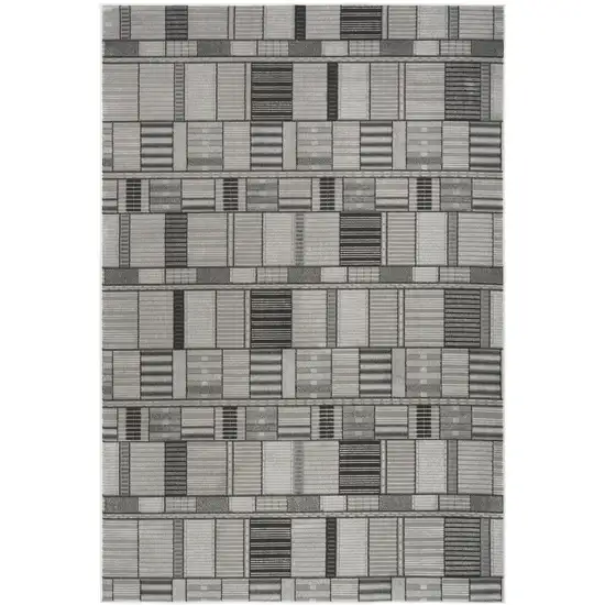 Black Geometric Power Loom Area Rug Photo 8