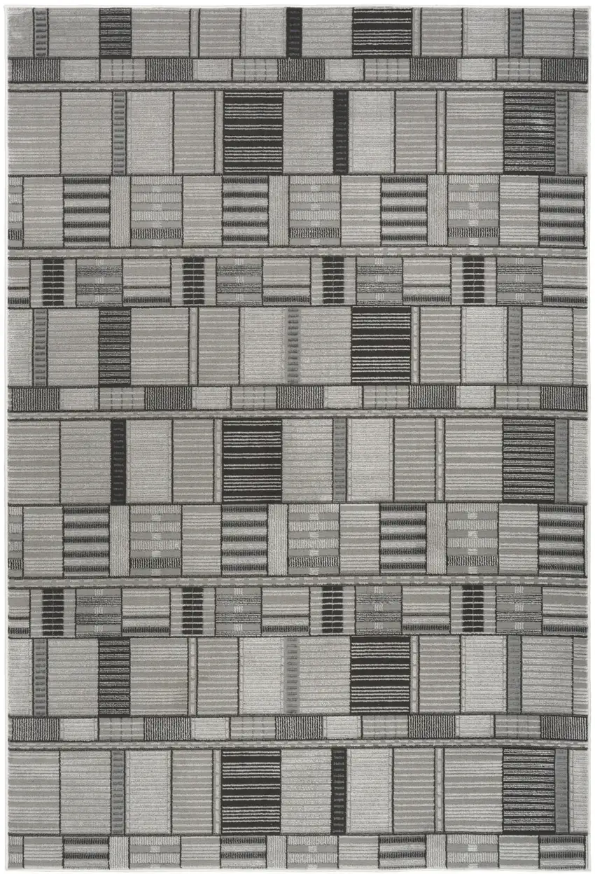 Black Geometric Power Loom Area Rug Photo 8