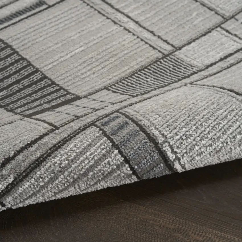 Black Geometric Power Loom Area Rug Photo 7