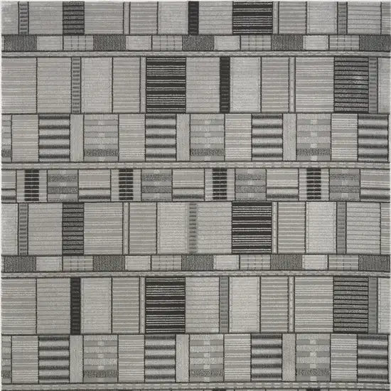 Black Geometric Power Loom Area Rug Photo 9