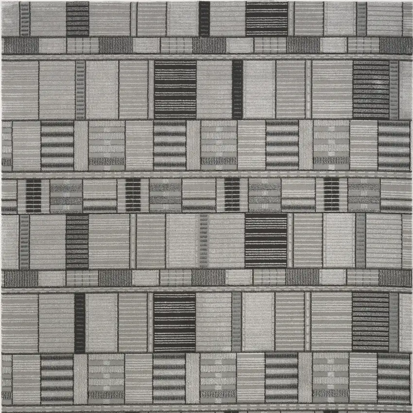 Black Geometric Power Loom Area Rug Photo 9