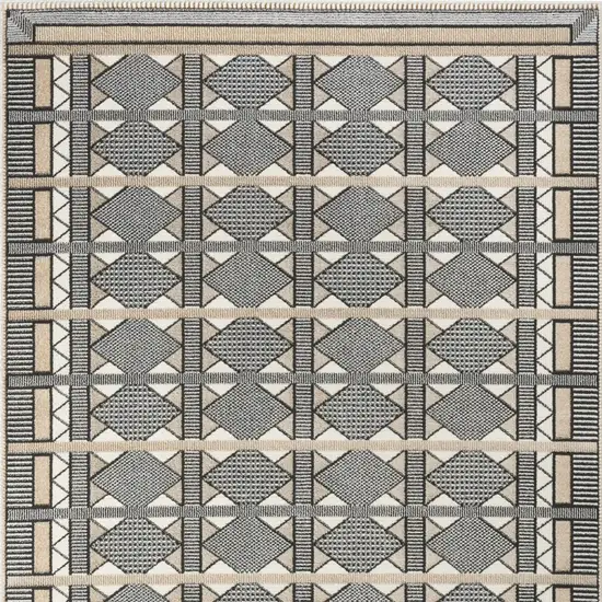 Black Geometric Power Loom Area Rug Photo 9