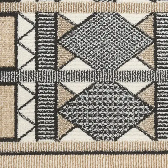 Black Geometric Power Loom Area Rug Photo 2