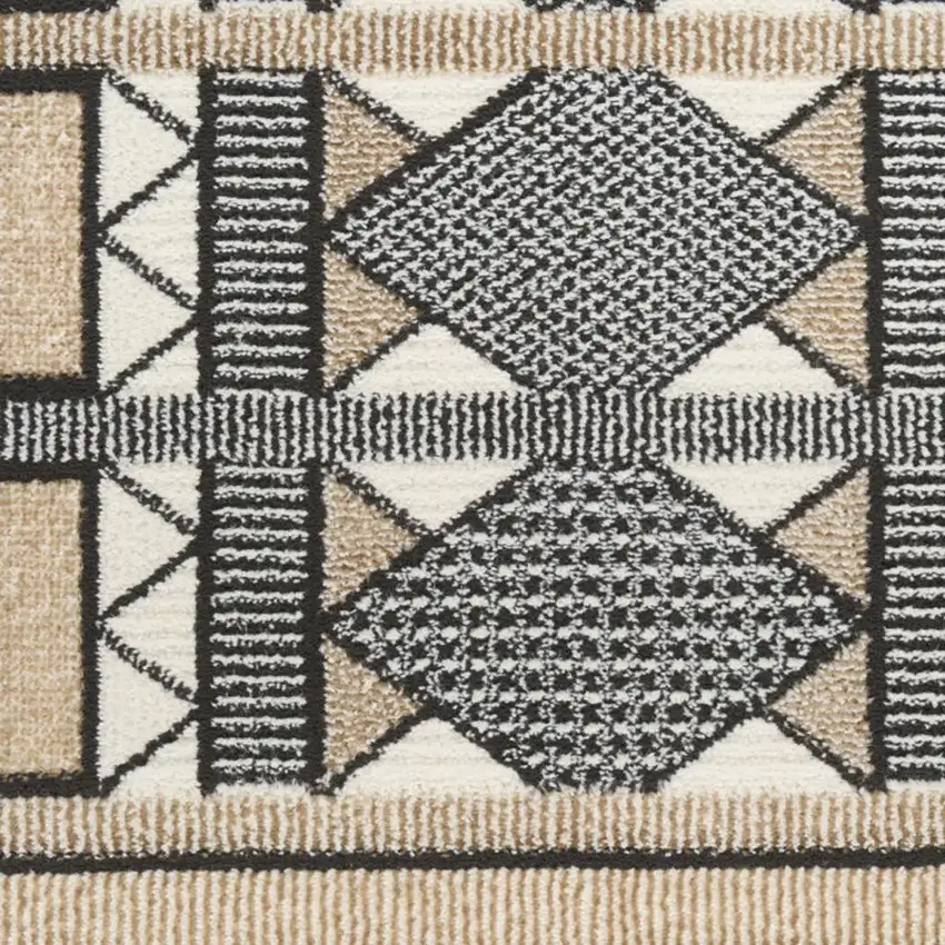 Black Geometric Power Loom Area Rug Photo 2