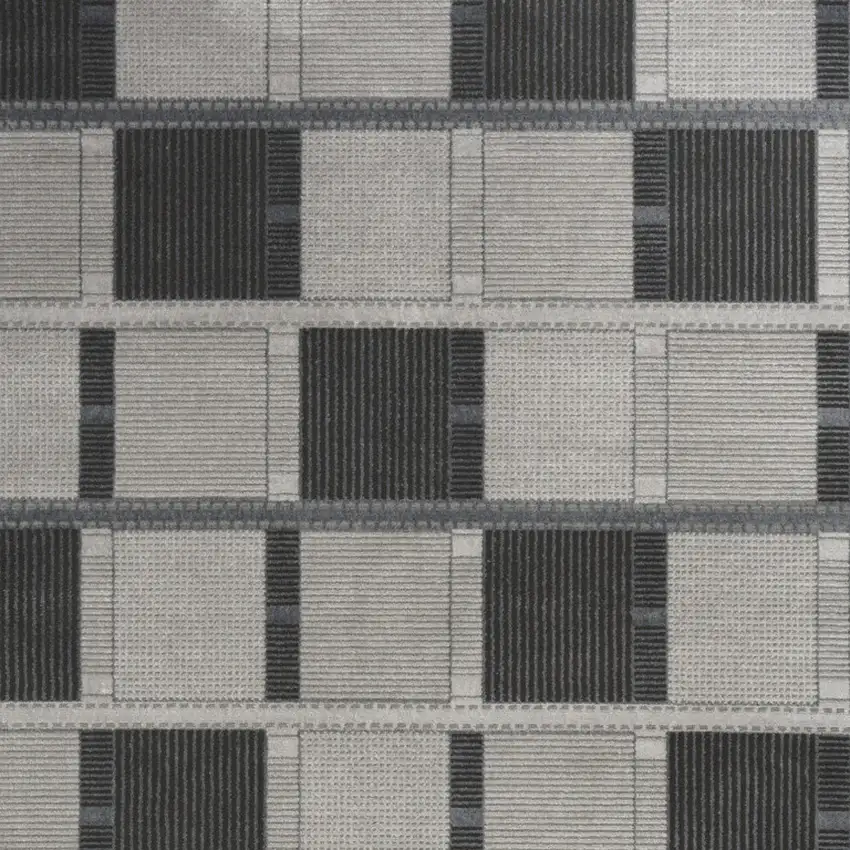 Black Geometric Power Loom Area Rug Photo 7