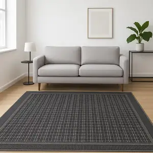 Photo of Black Geometric Power Loom Area Rug