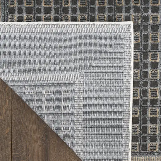 Black Geometric Power Loom Area Rug Photo 9