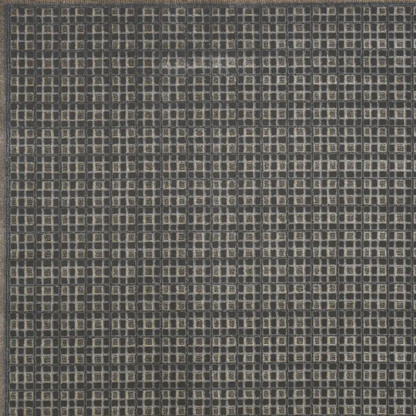 Black Geometric Power Loom Area Rug Photo 7