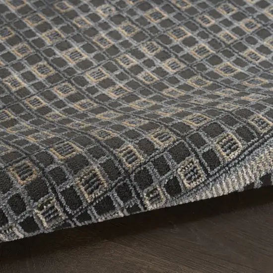 Black Geometric Power Loom Area Rug Photo 8