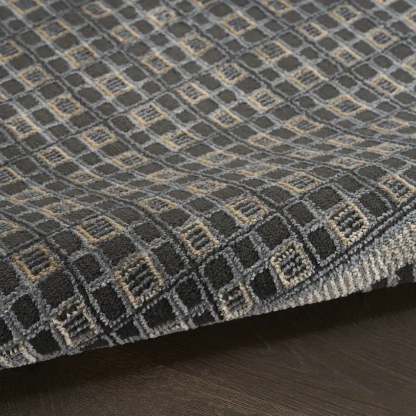 Black Geometric Power Loom Area Rug Photo 8