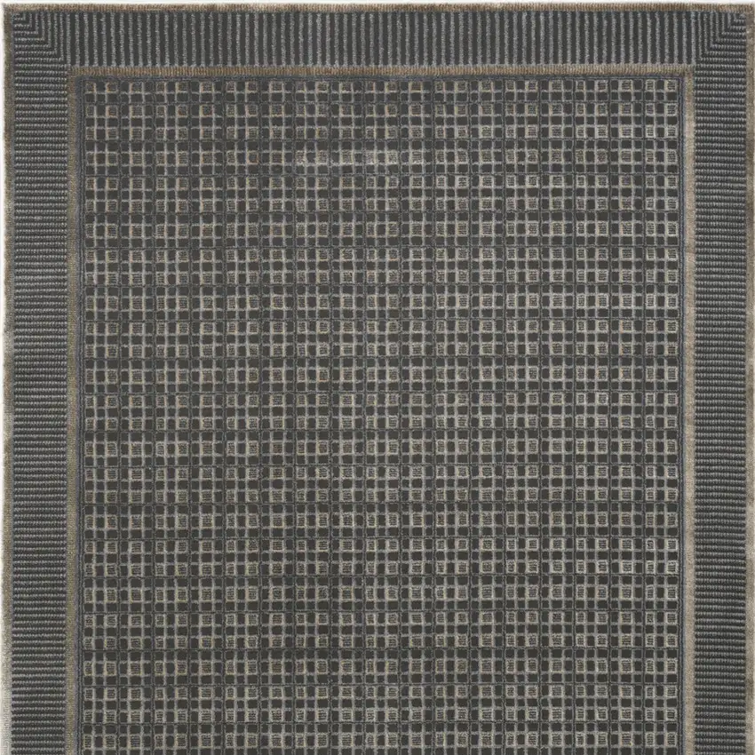 Black Geometric Power Loom Area Rug Photo 9