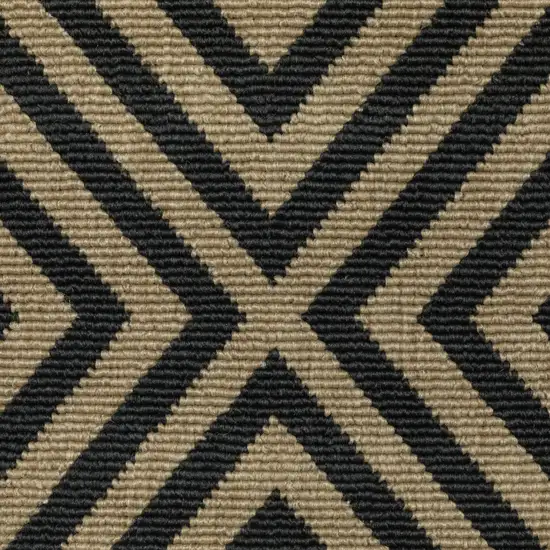 Black and Tan Geometric Stain Resistant Indoor Outdoor Area Rug Photo 9