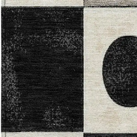 Black Gold And Gray Geometric Washable Indoor Outdoor Area Rug Photo 3