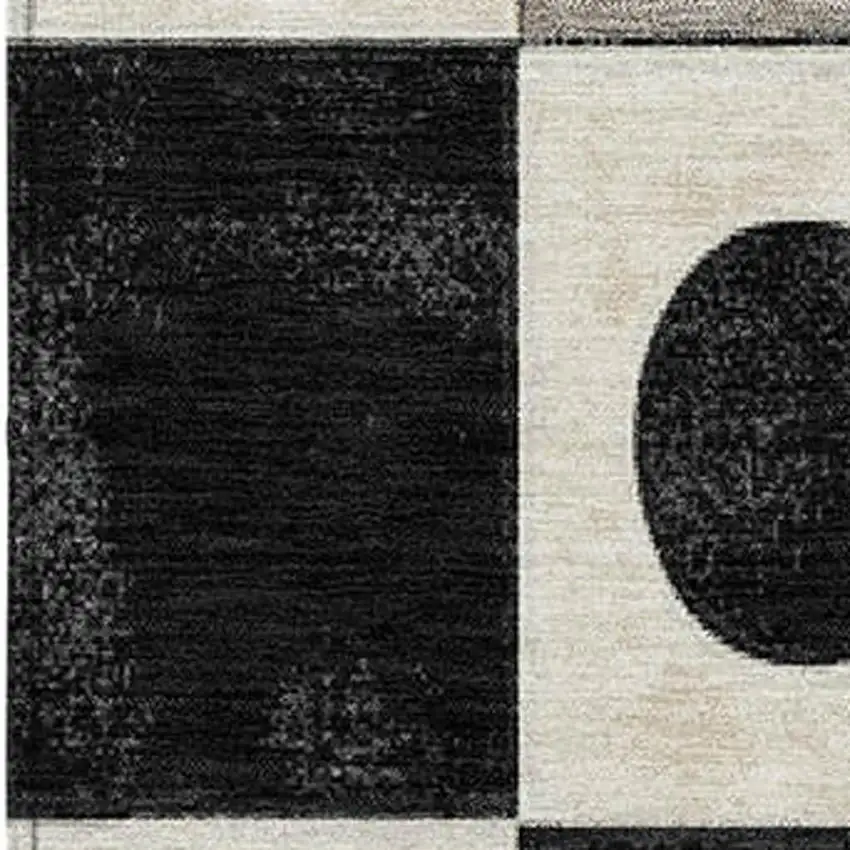 Black Gold And Gray Geometric Washable Indoor Outdoor Area Rug Photo 3