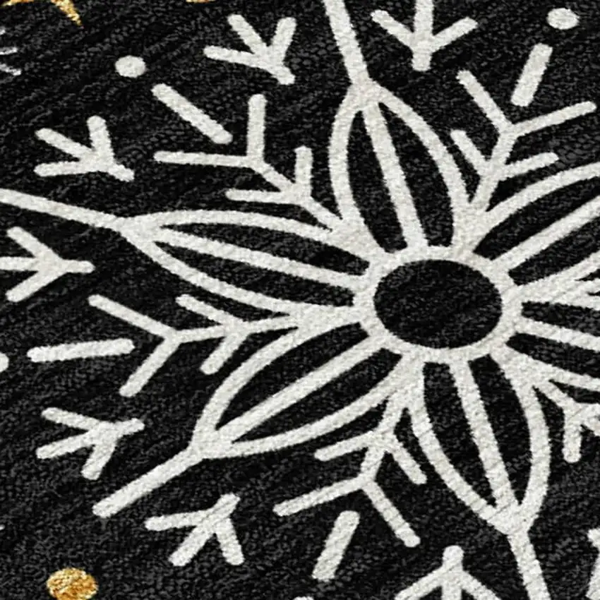 Black Gold And Gray Medallion Washable Indoor Outdoor Area Rug Photo 4