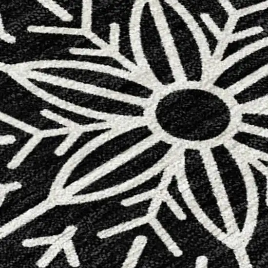 Black Gold And Gray Snowflake Washable Indoor Outdoor Area Rug Photo 2