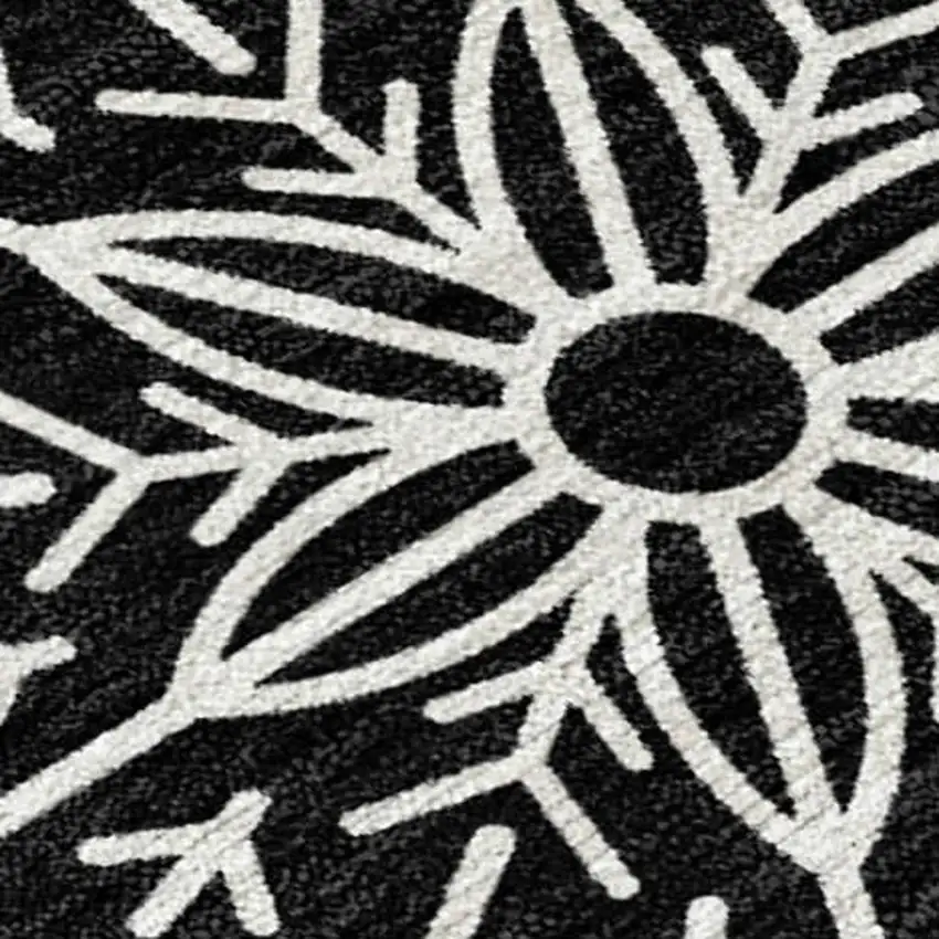 Black Gold And Gray Snowflake Washable Indoor Outdoor Area Rug Photo 2