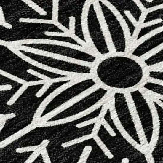Black Gold And Gray Snowflake Washable Indoor Outdoor Area Rug Photo 3