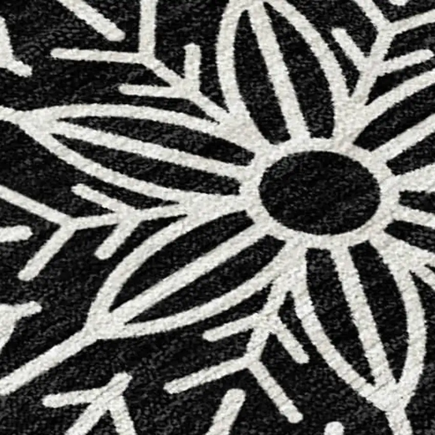 Black Gold And Gray Snowflake Washable Indoor Outdoor Area Rug Photo 3