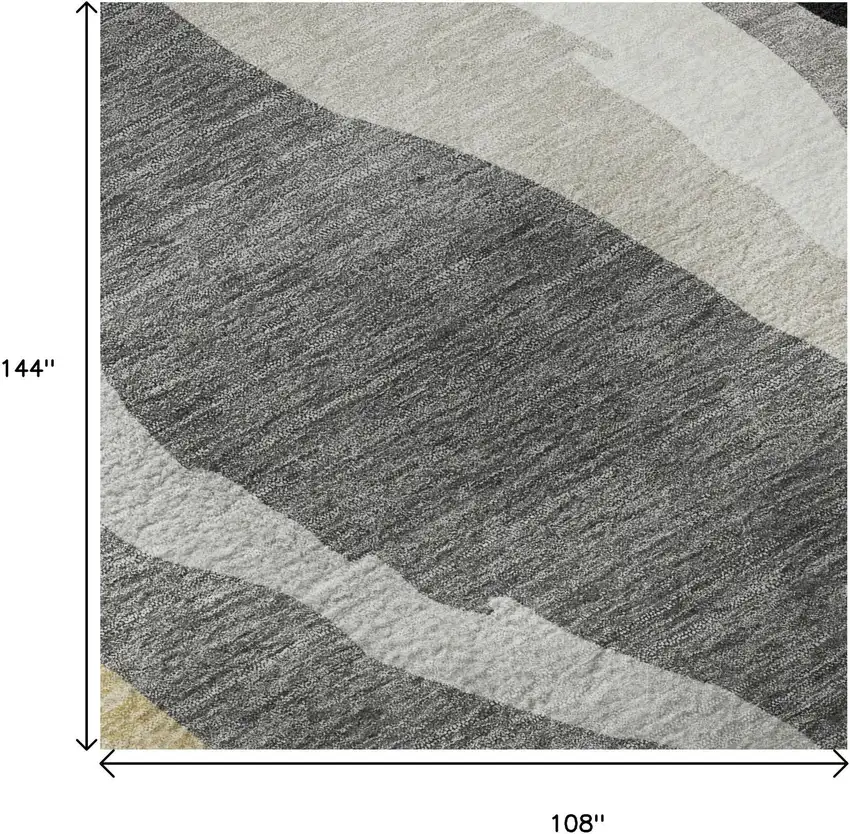 Black Gold And Ivory Abstract Washable Area Rug With UV Protection Photo 8