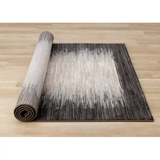 Black Gray And Beige Abstract Area Rug Photo 8