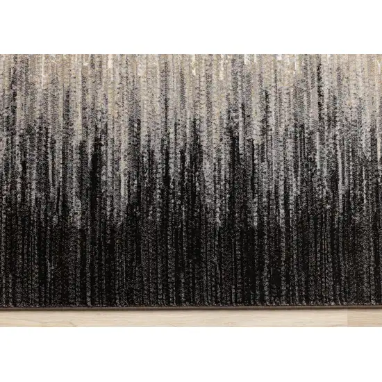 Black Gray And Beige Abstract Area Rug Photo 9