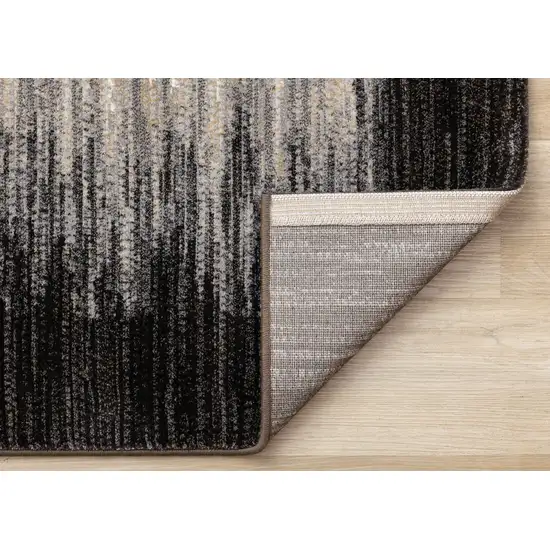 Black Gray And Beige Abstract Area Rug Photo 9