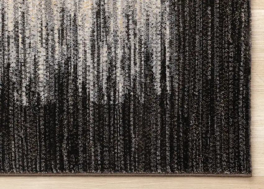 Black Gray And Beige Abstract Area Rug Photo 9