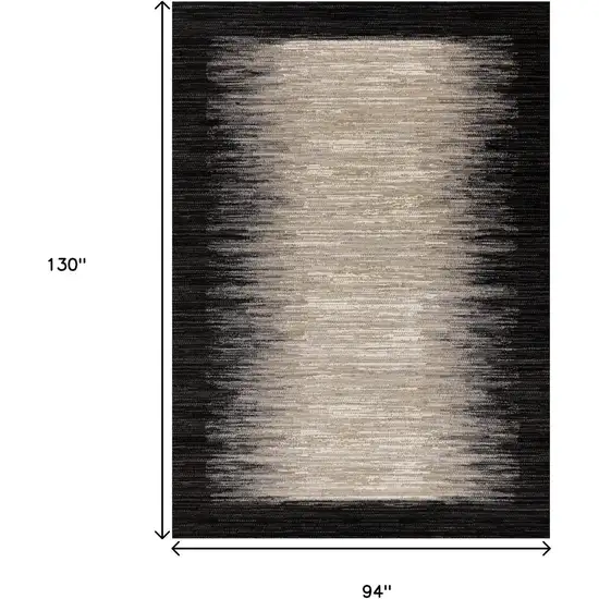 Black Gray And Beige Abstract Area Rug Photo 3