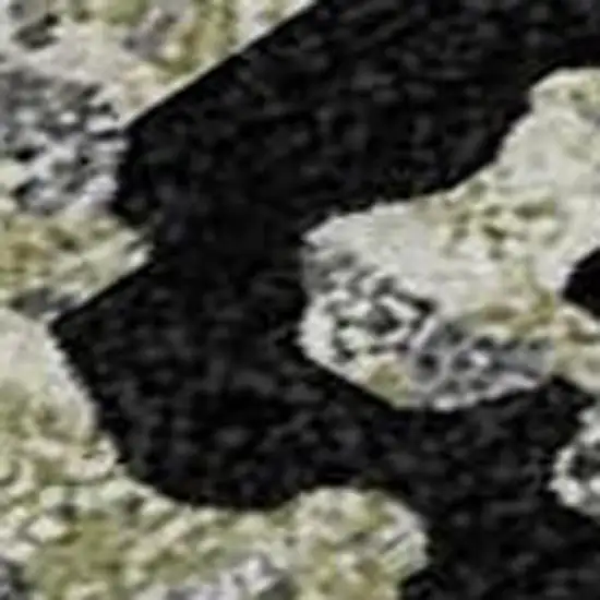 Black Gray And Beige Floral Washable Area Rug With UV Protection Photo 7