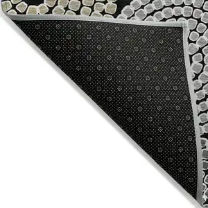 Photo of Black Gray And Beige Geometric Washable Indoor Outdoor Area Rug