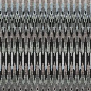 Photo of Black Gray And Blue Southwestern Washable Area Rug With UV Protection