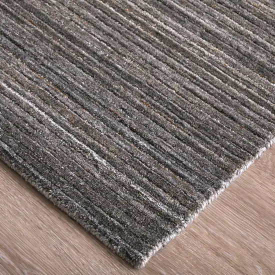 Black Gray And Brown Handmade Indoor Outdoor Area Rug Photo 6