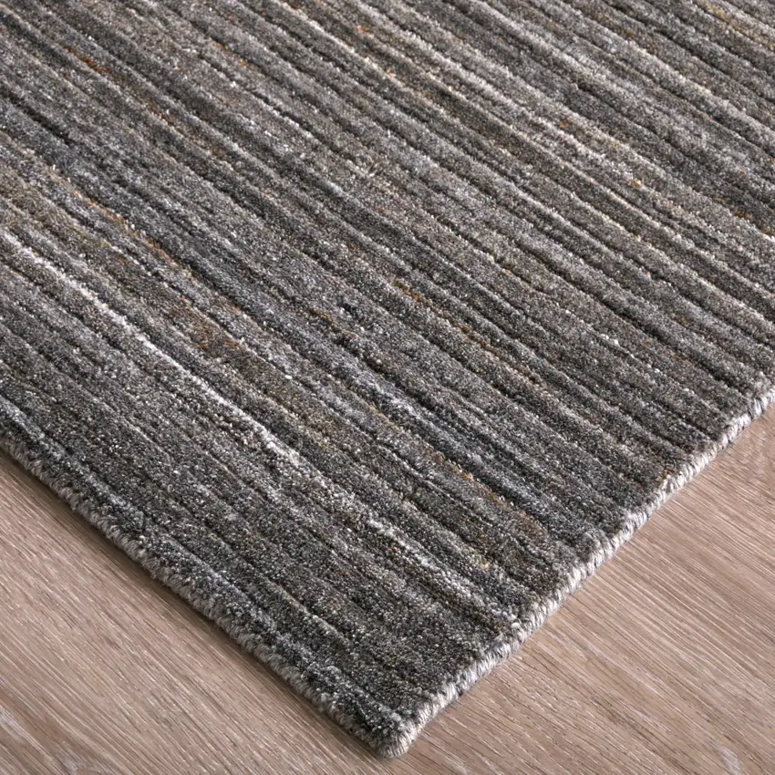 Black Gray And Brown Handmade Indoor Outdoor Area Rug Photo 6