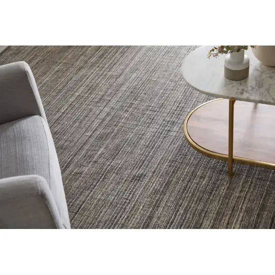 Black Gray And Brown Handmade Indoor Outdoor Area Rug Photo 4