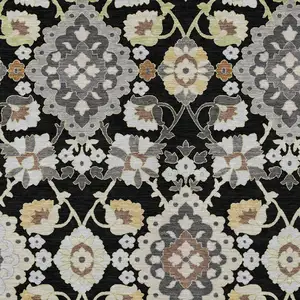 Photo of Black Gray And Brown Oriental Washable Indoor Outdoor Area Rug