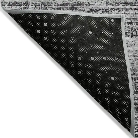 Black Gray And Charcoal Abstract Washable Indoor Outdoor Area Rug Photo 2