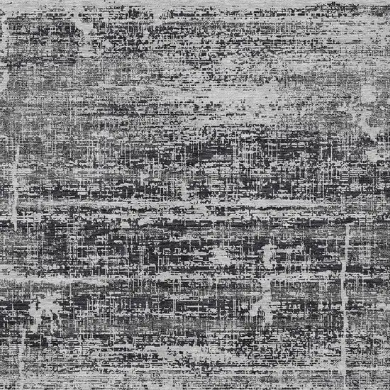 Black Gray And Charcoal Abstract Washable Indoor Outdoor Area Rug Photo 4