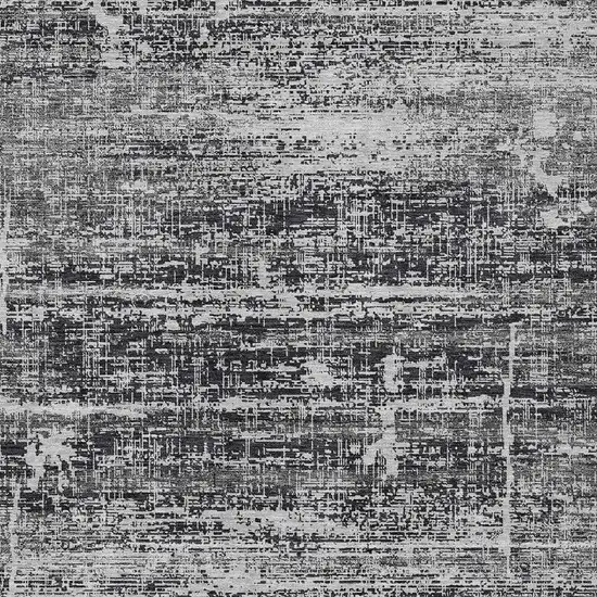 Black Gray And Charcoal Abstract Washable Indoor Outdoor Area Rug Photo 4