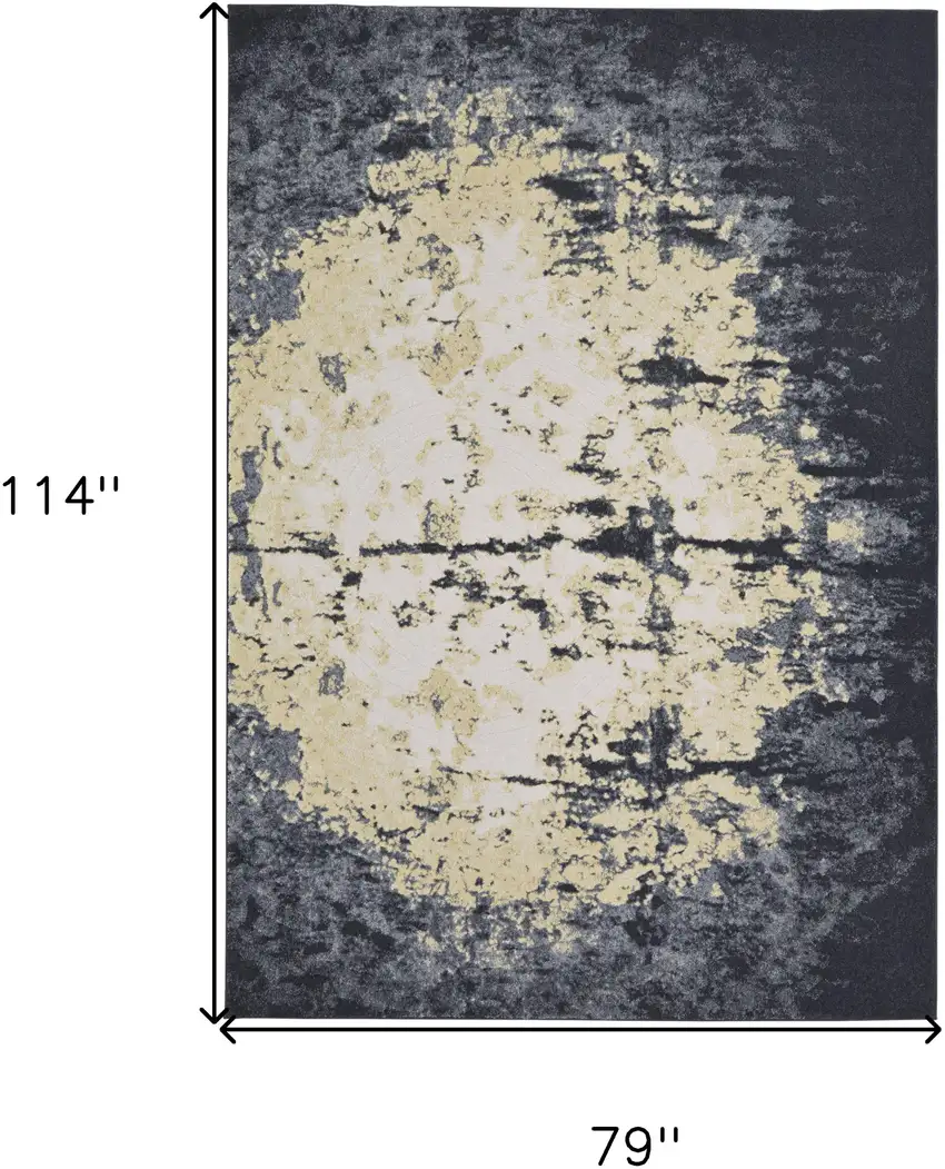Black Gray And Gold Geometric Stain Resistant Area Rug Photo 6