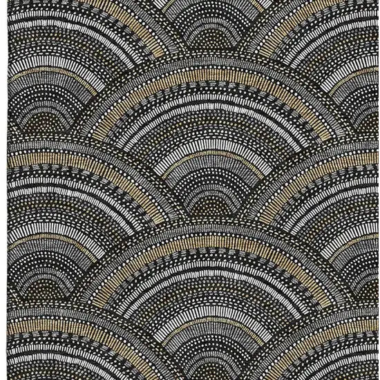 Black Gray And Gold Geometric Washable Area Rug With UV Protection Photo 3