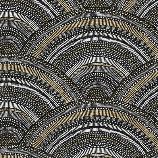 Black Gray And Gold Geometric Washable Area Rug With UV Protection Photo 2