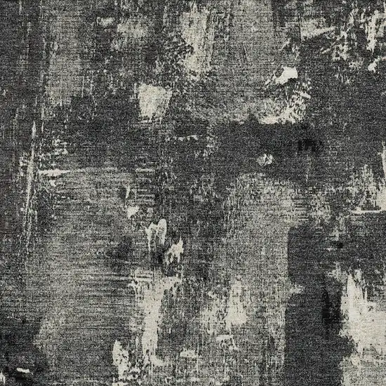 Black Gray And Ivory Abstract Washable Indoor Outdoor Area Rug Photo 5