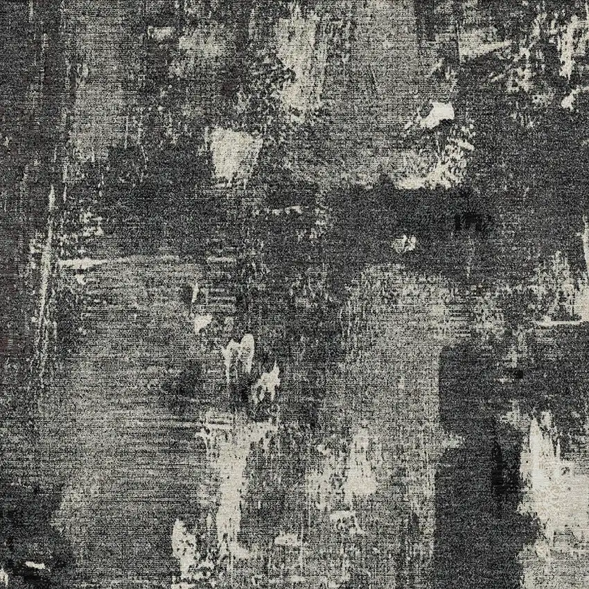 Black Gray And Ivory Abstract Washable Indoor Outdoor Area Rug Photo 5