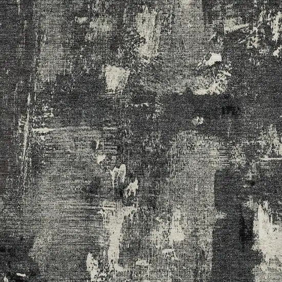 Black Gray And Ivory Abstract Washable Indoor Outdoor Area Rug Photo 6