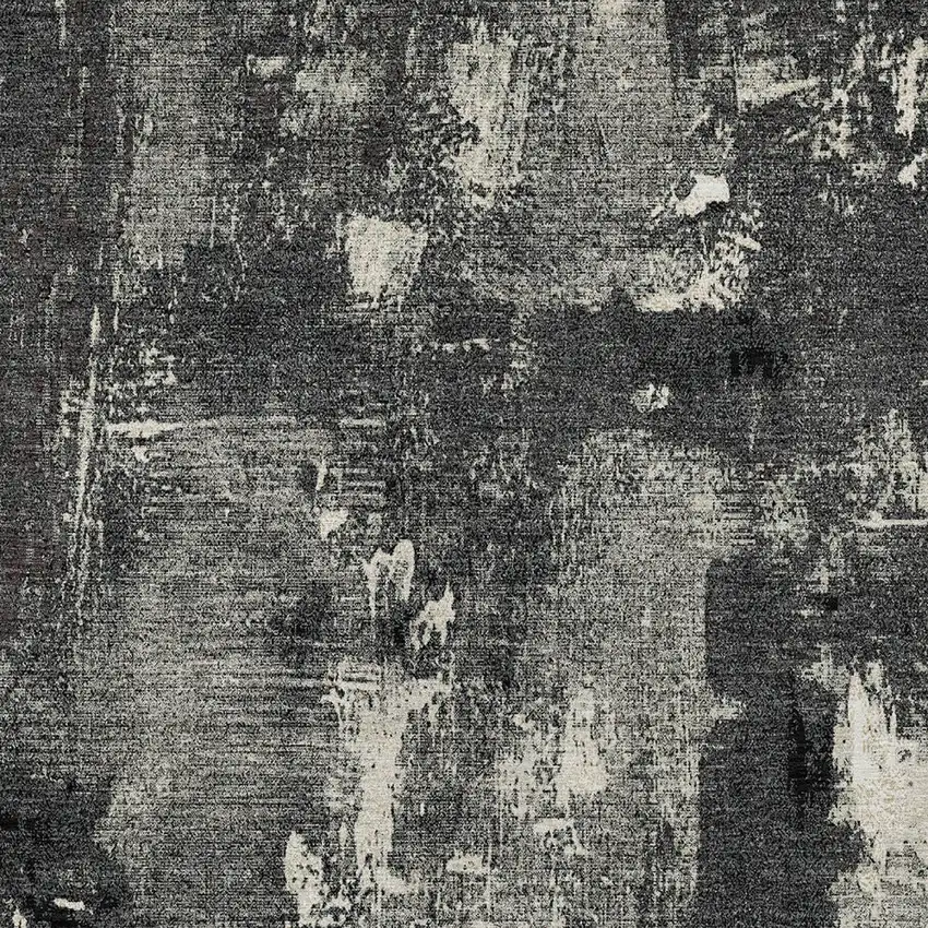 Black Gray And Ivory Abstract Washable Indoor Outdoor Area Rug Photo 6